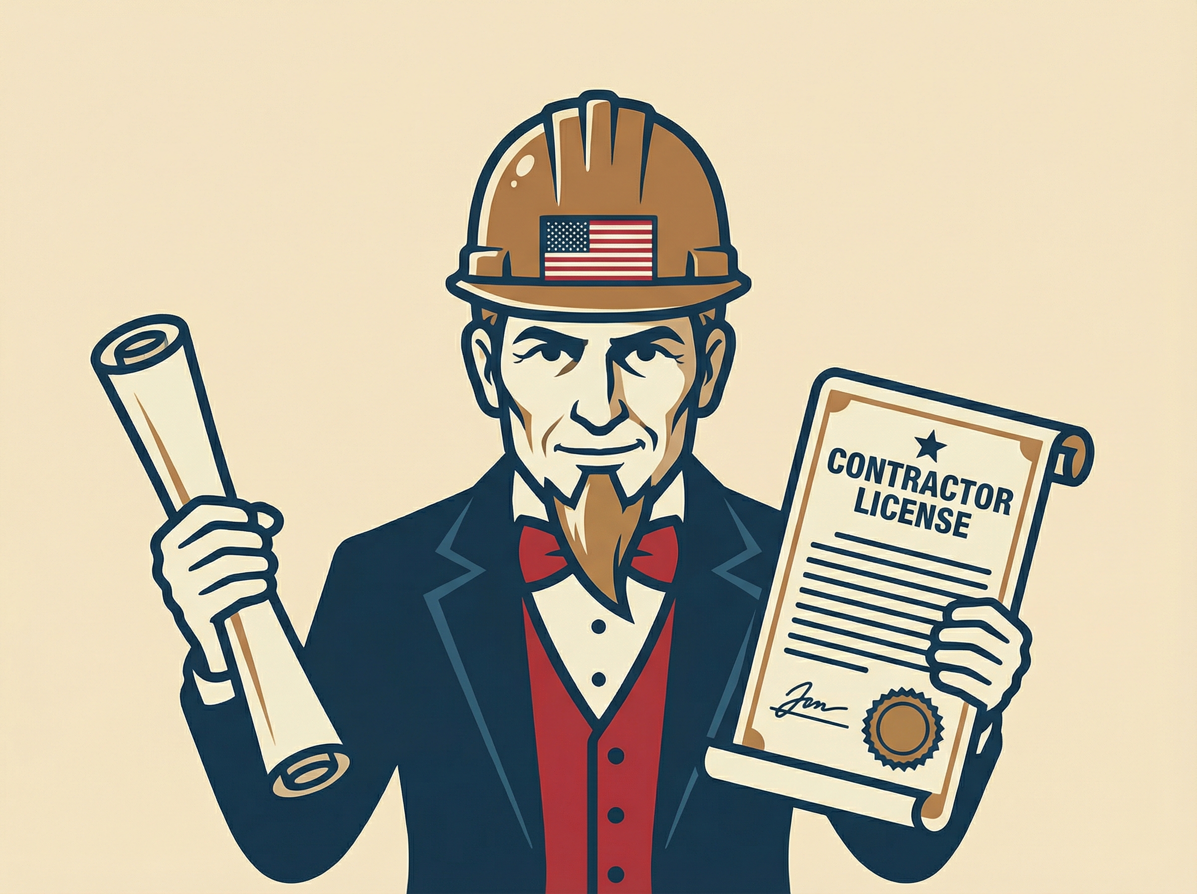 Uncle Sam with contractor license